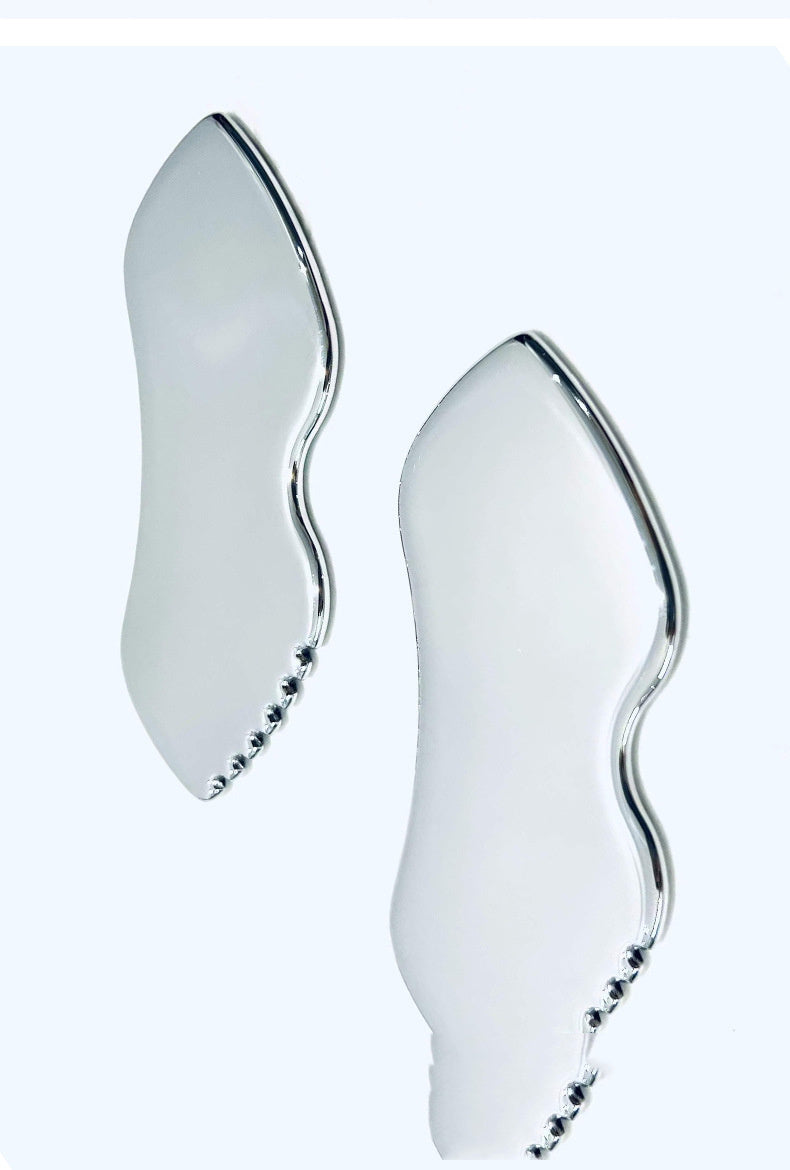 100% Authentic 304 Stainless Steel Zigzag Gua Sha Board – Sculpt & Soothe