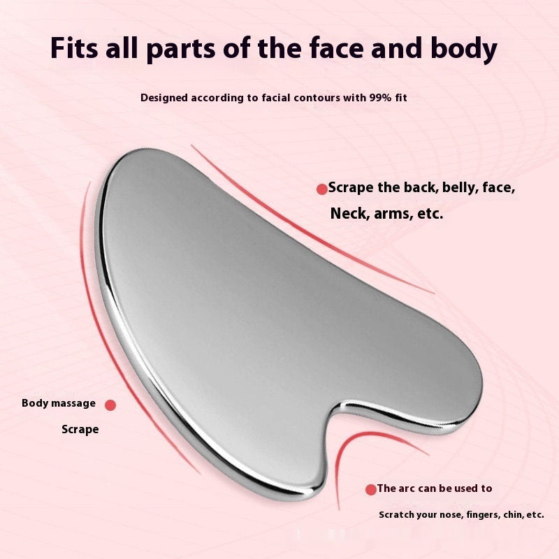 100% Authentic Stainless Steel Heart-Shaped Gua Sha Tool – Face & Body Massage Plate
