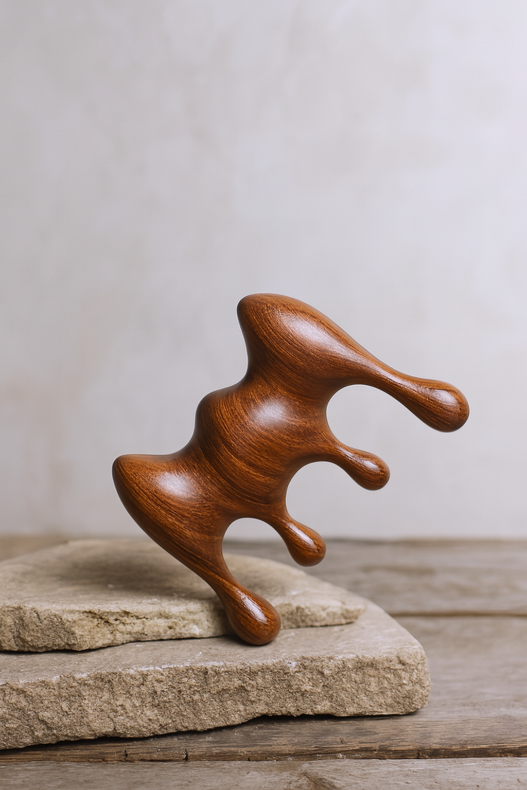 Wooden Massage Comb Unblocking Meridians Scraping Head Therapy Points